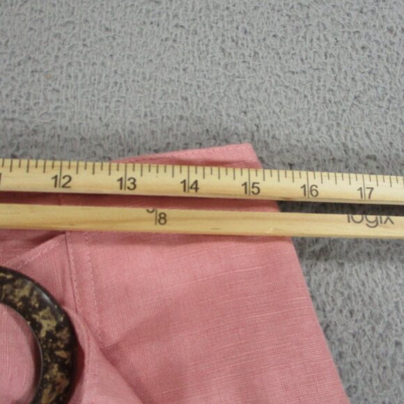 Free People Skirt Womens 8 Pink Linen Blend Higher Ground Skater Belted Zip Cute - Picture 11 of 14